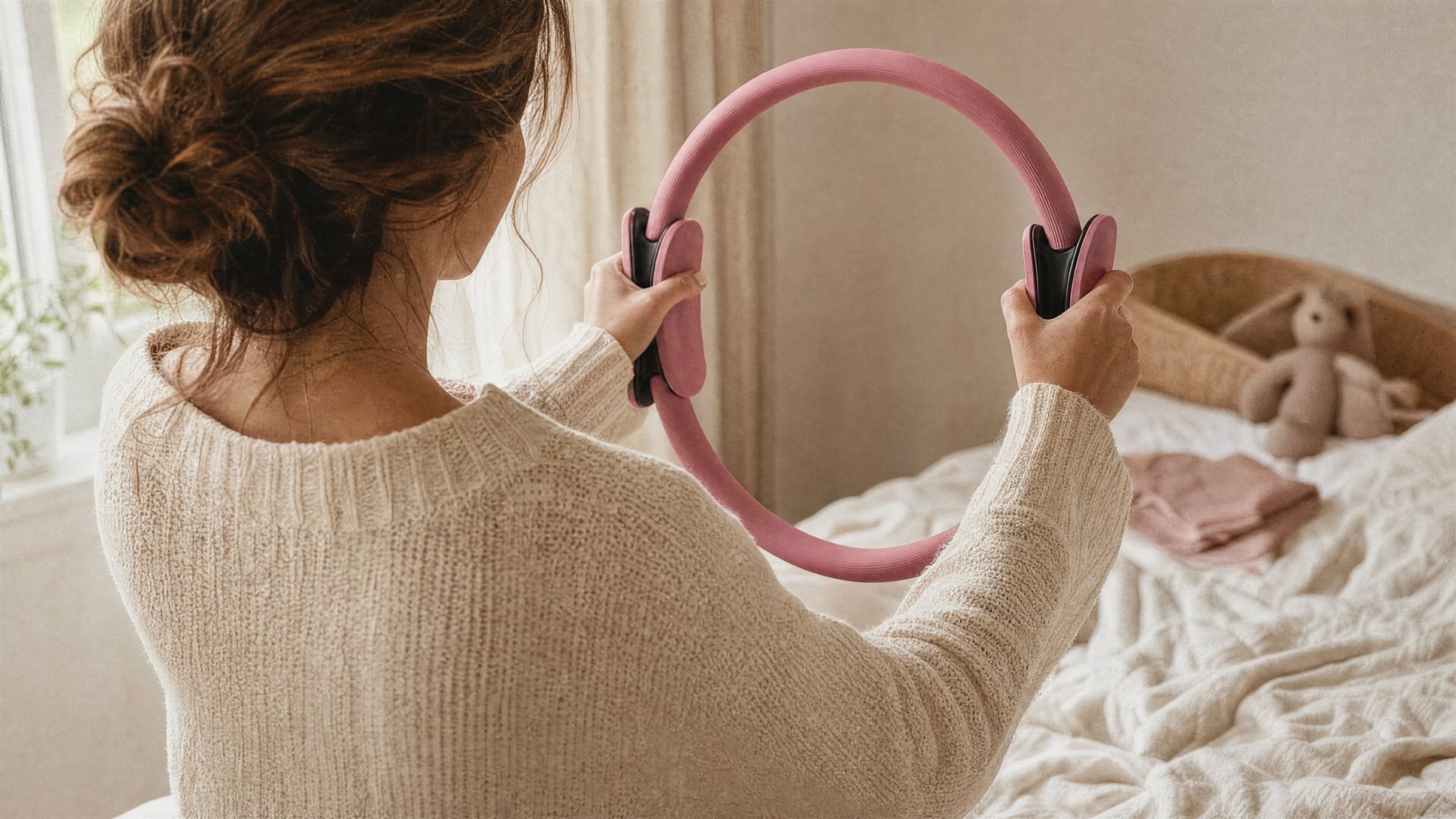 Mother using Loula Studio pilates ring